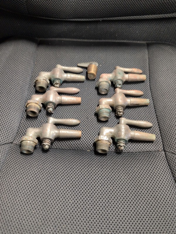 6 Vintage Brass~ ON/OFF Petcock Valve Water Air 