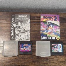 Sonic Triple Trouble & Sonic 2 Sega Game Gear WITH ORIGINAL MANUALS & Cart Cases