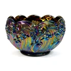 VTG Fenton Lily of the Valley Carnival Glass Rose Bowl Vase Art Glass w/Label 5"