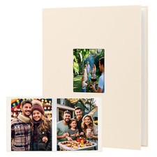 11x14 Photo Album Holds 64 Photos, Linen Cover Art Portfolio 11x14, Beige