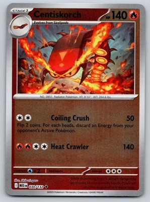 Centiskorch 030/132 Reverse Holo Uncommon Mega Evolution Pokemon Near Mint