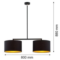 Schwarz Gold Moderne HäNgelampe Pendelleuchte 2X15W/E27 IP20 80X88 [Cm]