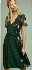Moulinette Soeurs Anthropologie Ciao Bella Mixed Media Floral Lace Wrap Dress