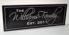 Personalized Carved Wood Family Name Sign With Established Date 8x24