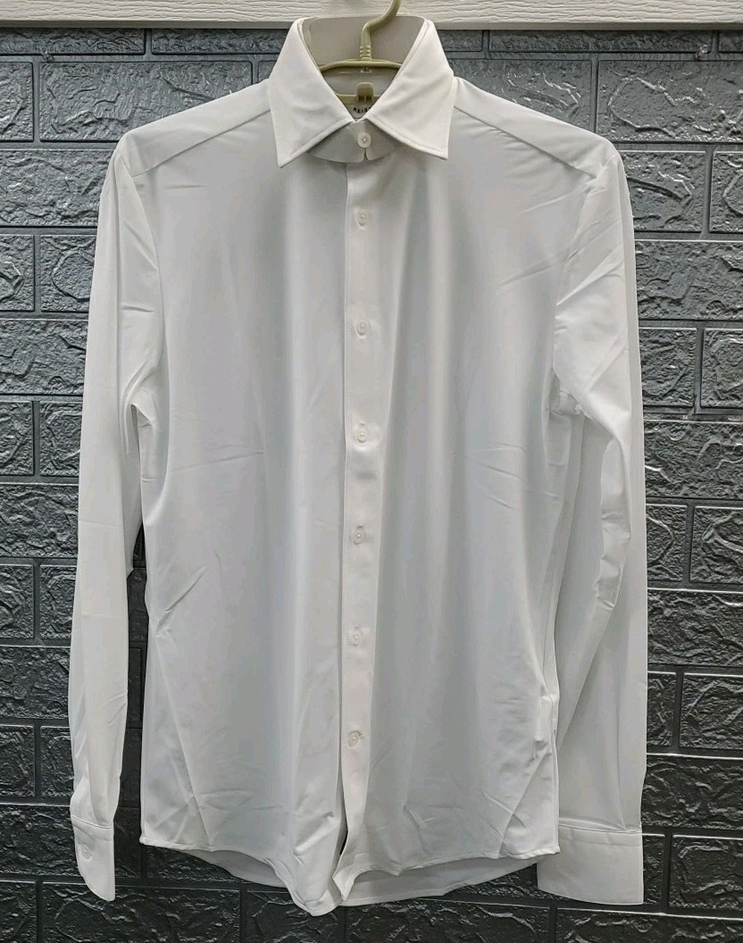 New REISS Shirt  Large Solid White Long Sleeve Classic Slim Fit Button Up Size S