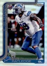 Tate Ratledge 2025 Topps Chrome Refractor RC #383 Detroit Lions