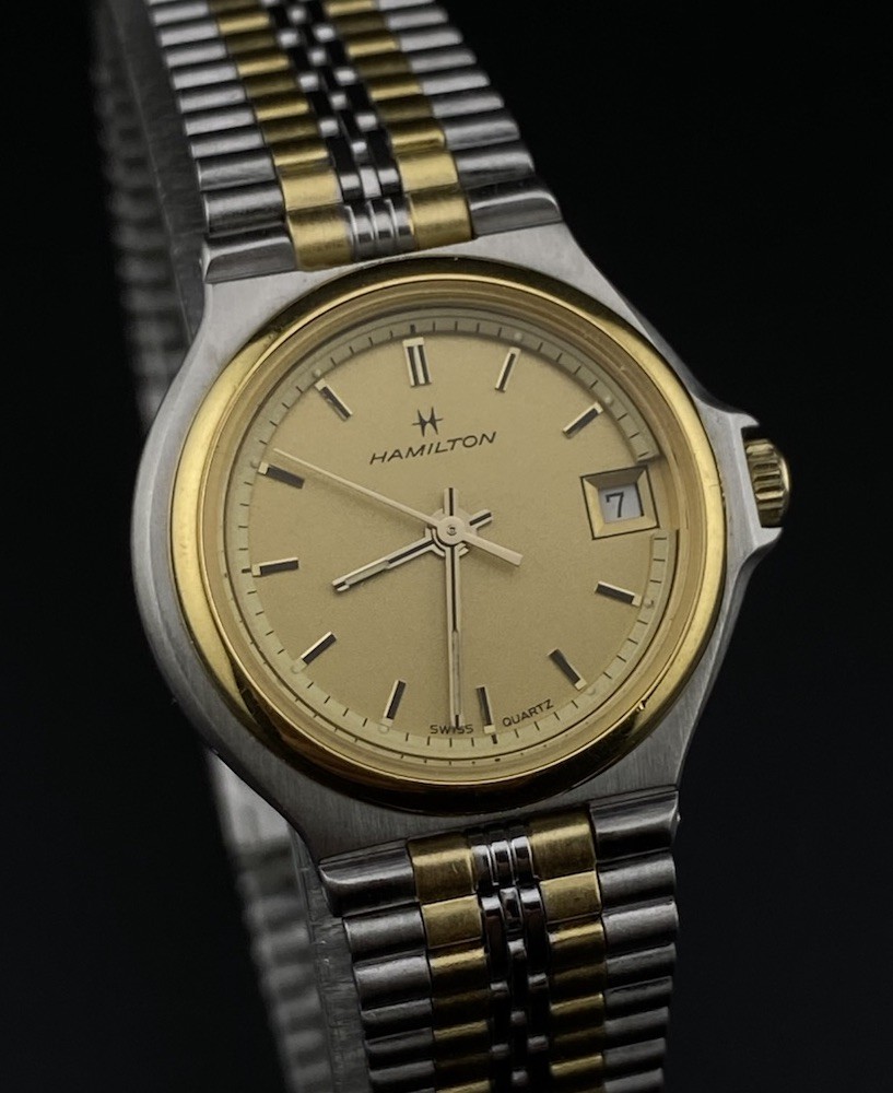 ぽにょ Hamilton クォーツ腕時計 ゴールド/シルバー ぽにょ様専用 Hamilton クォーツ腕時計 ゴールド/シルバー