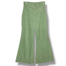 Vintage 1960s Wrangler Bell Bottoms Flare Pants Corduroy Pastel Green Western 9/