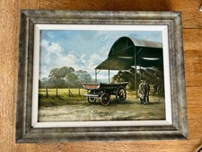 GRAHAM ISOM ORIGINAL OIL PAINTING ON CANVAS SIGNED & FRAMED HAYCART & DUTCH BARN