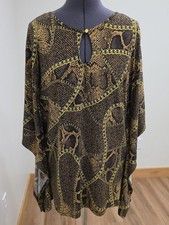 Michael Kors Black and Gold Chain-Print Ponch...