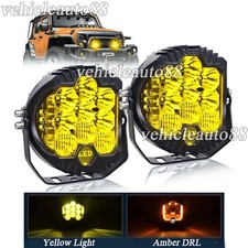 5 Round Led Work Light Bar Spot Flood Pod Suv Driving Truck Off Road Fog Lamps