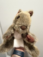 Vintage Douglas Squirrel Full Body Hand Puppet Brown Plush Bushy Tail 10" High