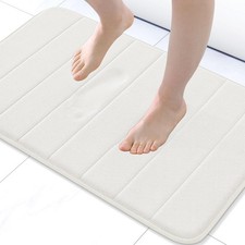 Buganda Memory Foam Bath Mat, 24" x 16", Ultra Soft and X Ivory