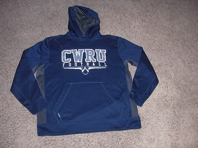 CWRU Case Western Reserve University FOOTBALL Nike blue Therma Fit Hoodie XL