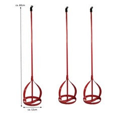 3 St&uuml;ck Farbr&uuml;hrer R&uuml;hrstab 600mm Wendelmischer Quirl Farbe M&ouml;rtel Wendelr&uuml;hrer