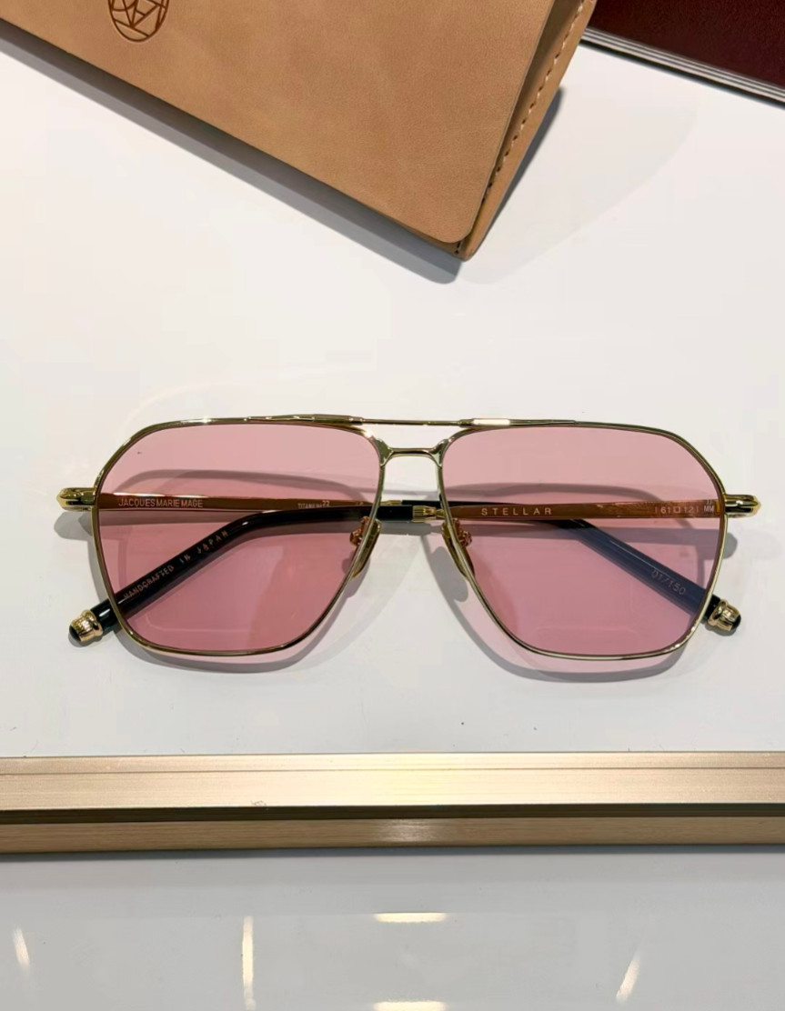 New Jacques Marie Mage STELLAR Gold/Pink Sunglasses with Case image 2