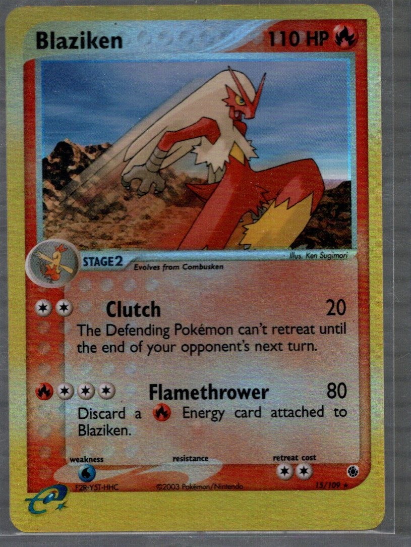 Blaziken - 15/109 - Pokemon Ex Ruby & Sapphire Reverse Holo Rare NM/LP - EREADER-image