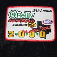 Vintage 2000 NHRA Nationals Cloth Patch Drag Racing Houston TX OReilly Auto Part