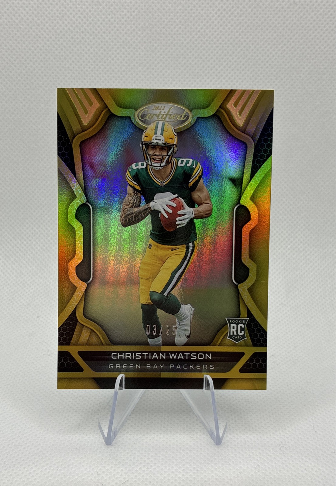 2022 Panini Certified - Rookies Christian Watson #132 Mirror Gold /25 (RC)