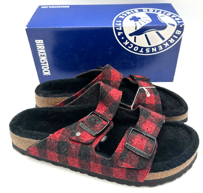 Birkenstock Black and Red Sandals- Narrow Fit Birkenstock 43 Mens 10 Arizona Split Birko-Flor Black Red  main image 4