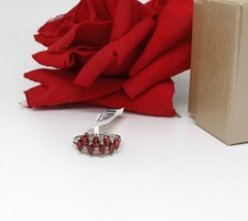 Sterling Silver Garnet  JTV  NWT Size 10 Cocktail  Ring 3.85g   CAT RESCUE