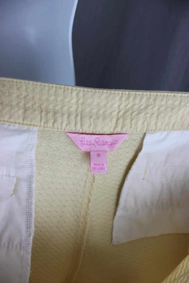 Pantalones Cortos para Mujer Lilly Pulitzer Estampado Metálico Dorado 100% Algodón Buttercup Talla 16 Foto 3 de 4