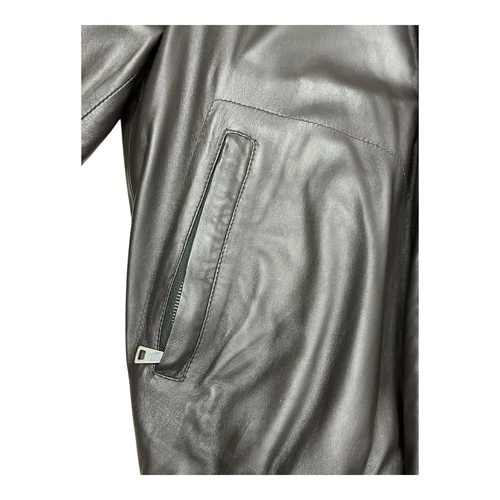 G. Inglese Italian Leather Jacket - Handmade Bomber - Dark Blue - Size 50 image 5