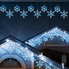 Christmas Snowflake Lights 10-Drop, 9ft 150 LED Twinkling Icicle Style, Water...