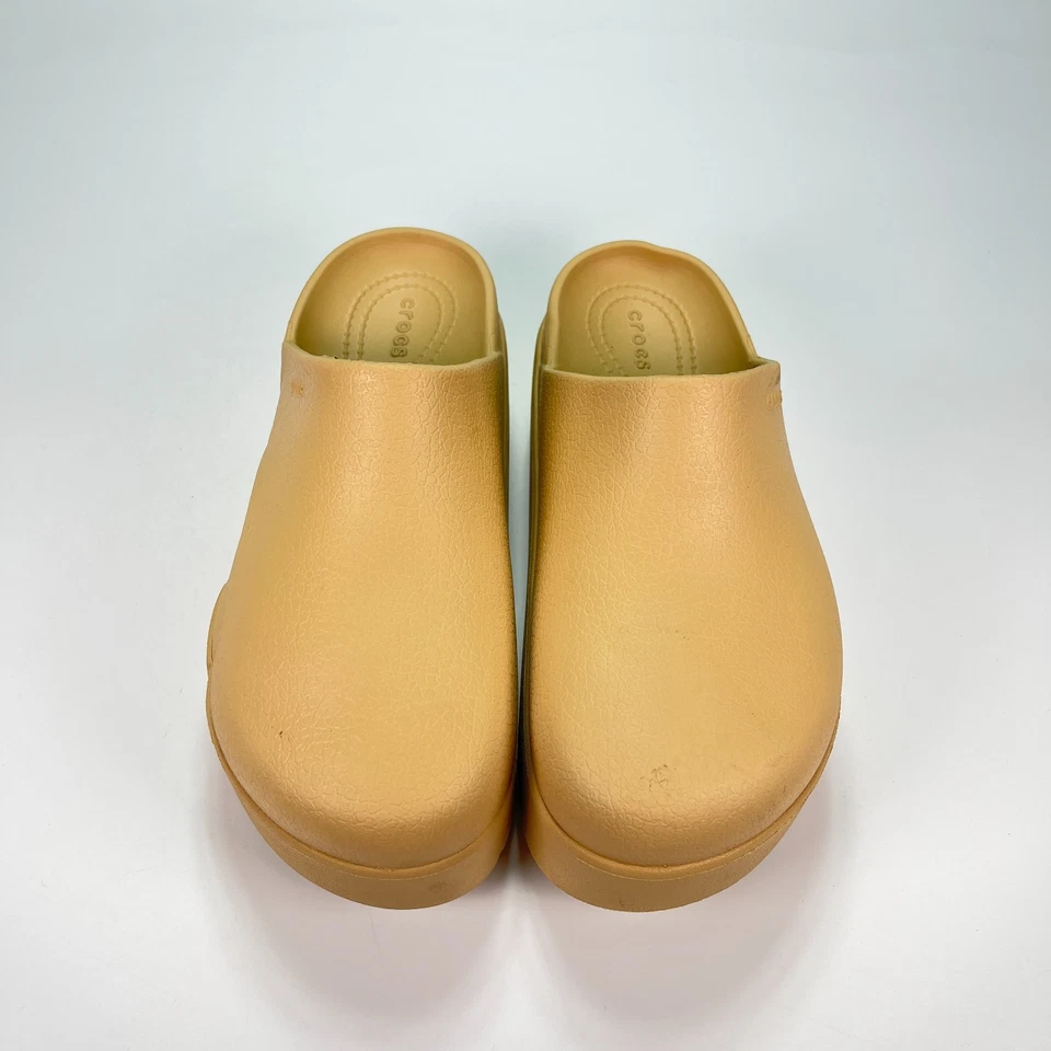 Crocs Dylan Plataforma Zueco Beige Sin Cordones Sandalias Zapatos 209869 Mujer’s Talla 6 Foto 3 de 4