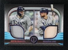 2022 Topps Tribute Dual Relics 2 Player 159/199 Brandon Lowe Austin Meadows 9su