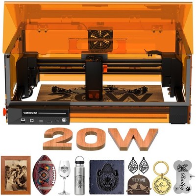 Laser Cutter and Engraver Machine, 20W Woxcker L2 MAX 0.01 High Precision 300...