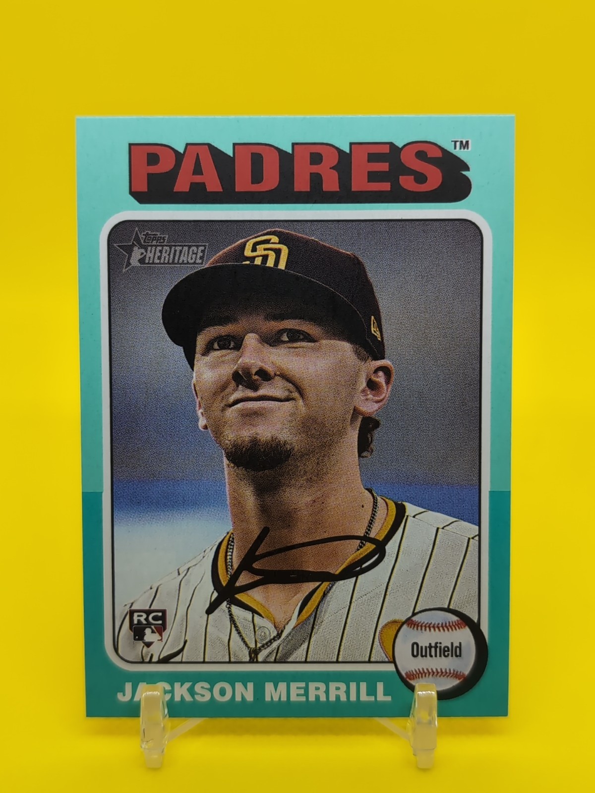 2024 Topps Heritage High Number Jackson Merrill Rookie Card #689 Aqua Border