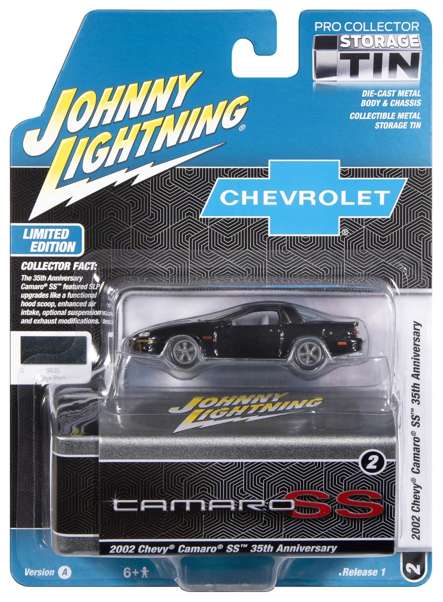 2002 Chevy Camaro SS - Black Diecast 1:64 Scale Model - Johnny Lightning JLCT020