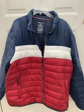Swiss Tech Red White Blue Colorblock Puffer Jacket  Coat Size M