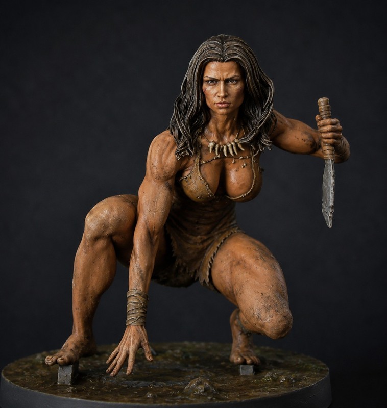  Cavewoman model  5 inch tall for Aurora Prehistoric Scene  Unpainted 1/13 