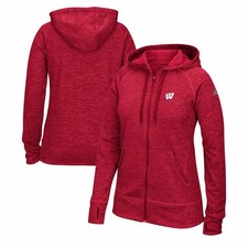 Wisconsin Badgers Adidas NCAA Women's Red Team Issue Full-Zip Hoodie