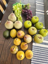Lot Of 20 Artificial Fruit Decoration Prop,  Grapes, Sugared Pears,  Apples  +