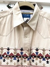 Wrangler Western Shirt Pearl Snap Men  s XL Vintage Aztec Southwestern Rodeo EUC