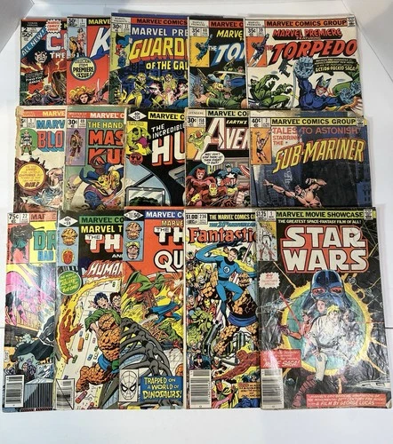 VINTAGE MARVEL COMICS LOT 15 READERS STAR WARS HULK FANTASTIC FOUR SPIDER-MAN