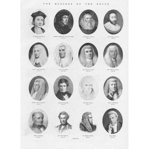 The Masters of the Rolls - Antique Print 1897