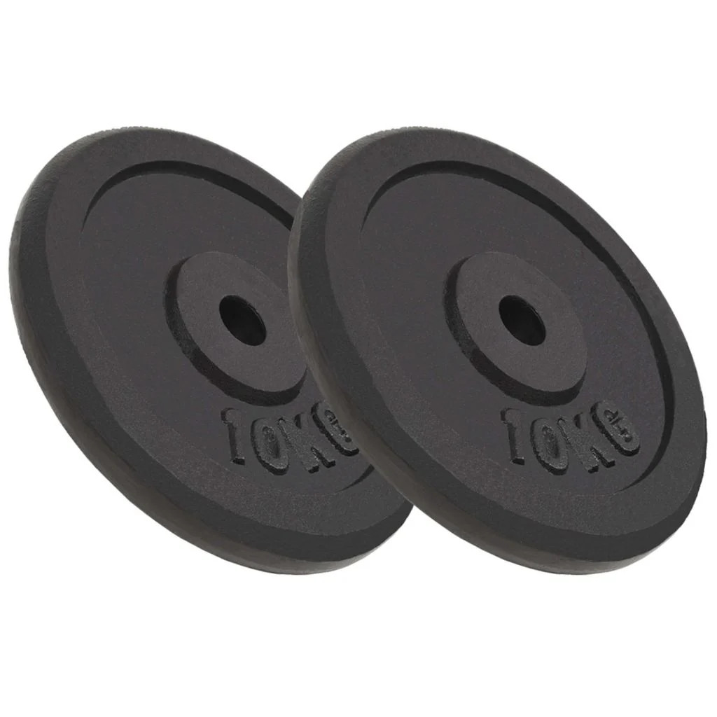 Fonte de musculation 10 kg lot de 2 disques robustes pour fitness