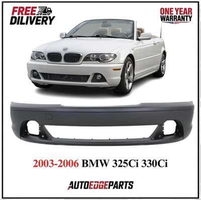 Front Bumper Cover For 2003-2006 BMW 325Ci 330Ci Primed With Fog Lamp Holes