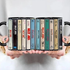 Billy Joel Albums Cassette Retro Collection Mug, Accent Coffee Mug