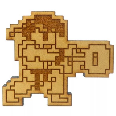 Capcom Street Fighter Badge Bins Ryu Pixel All Stars Wooden Badge Collection