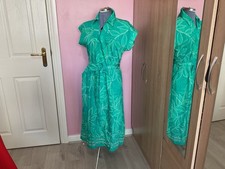 Roman, Size12, Green And White Dress