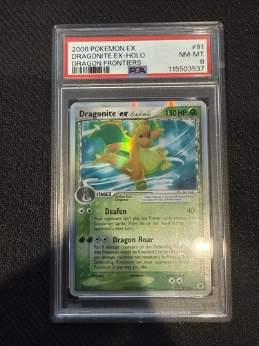 Dragonite EX Holo Card Delta Species 91/101 Dragon Frontiers PSA 8
