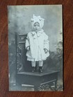 Antique RPPC Girl Child standing fashion dress coat hat real photo postcard  — photo 1