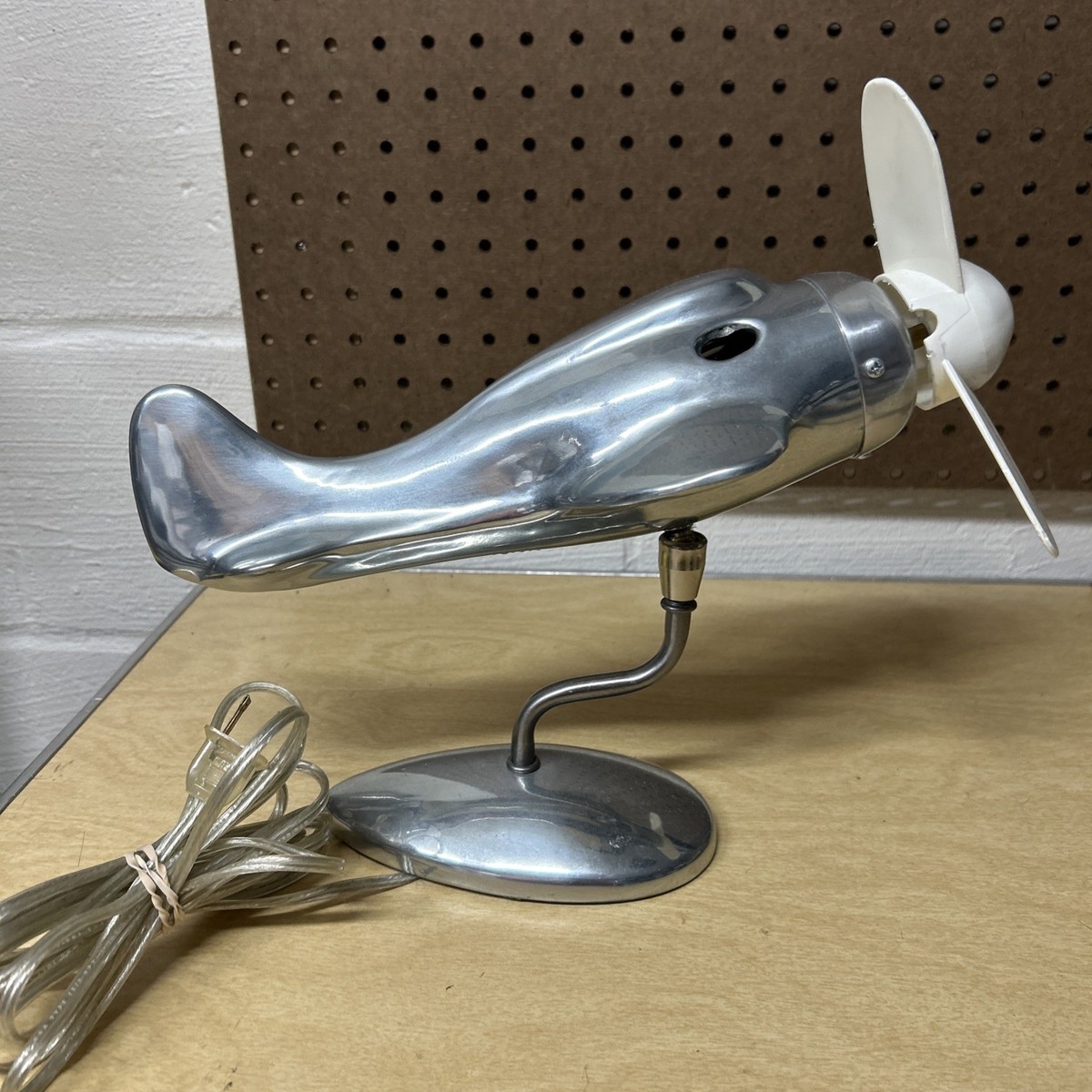 Sarsaparilla Designs Airplane Desk Fan Art Deco Metal Collectible