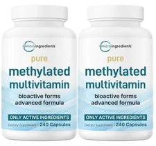 Micro Ingredients 2-Pack Pure Methylated Multivitamin 480 Capsules 19-in-1 Formu
