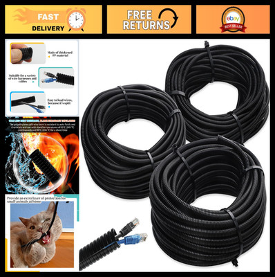 Flexible Split Loom Tubing 1/4'', 3/8'', 1/2'' - 100ft Wire Covers & Cord Protector
